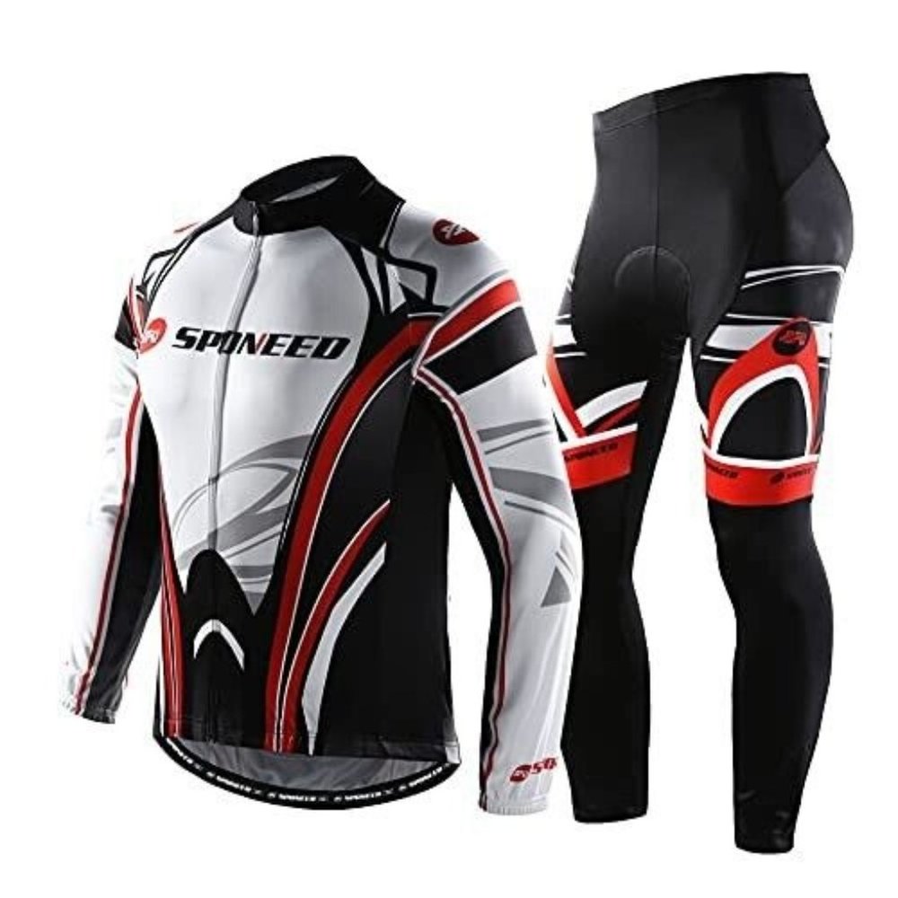 Sponeed Mens Cycling 2 Pieces Long Sleeve & Padded Pants PLEASE READ